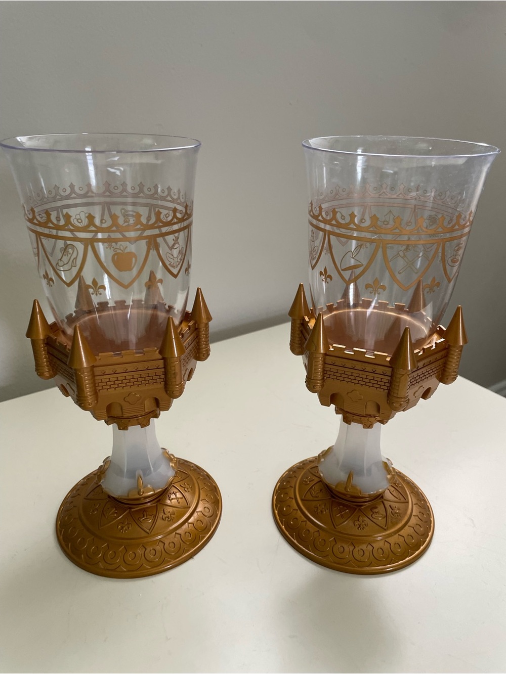 Set Of 2 Disney Beauty & The Beast Princess Light Up Goblets, Cup Castle Chalice